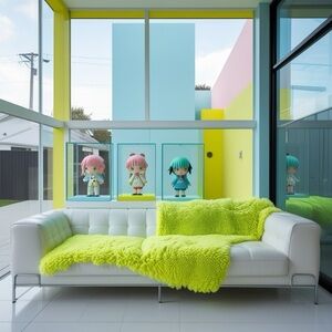 HANDCRAFTED Green Cartoon Art & Decals Wall Decor digital art print NWT